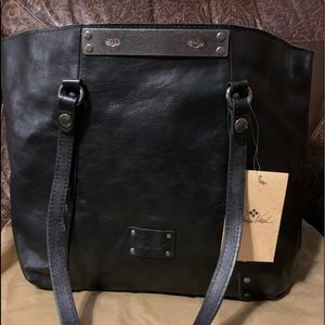 New Black Leather Patricia Nash Benvenuto Bag